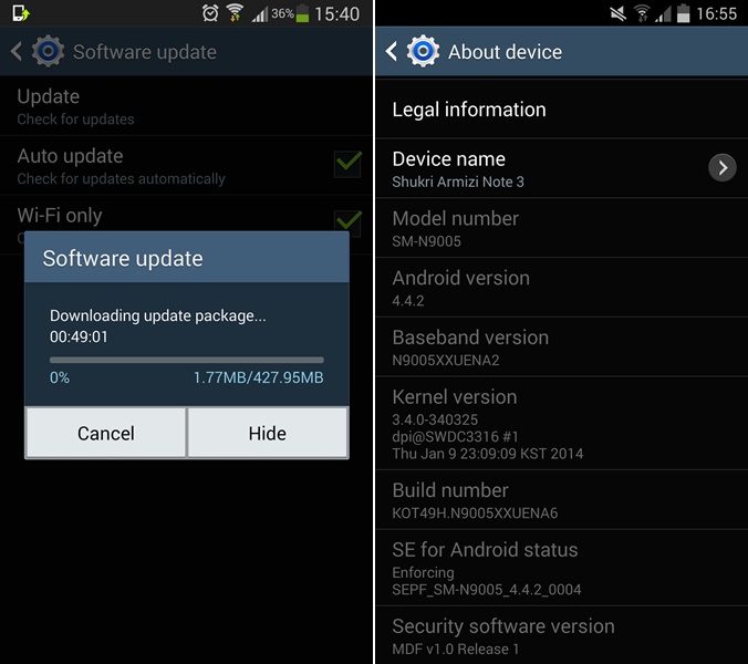 Galaxy Note 3 - Android KitKat