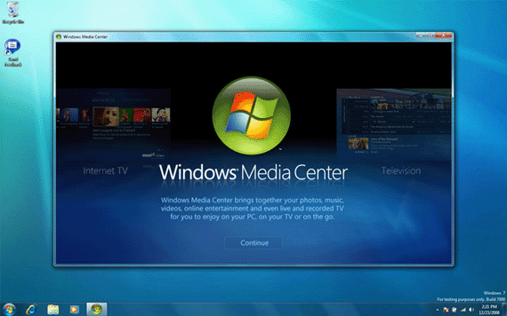 Windows 7 Beta - Media Center