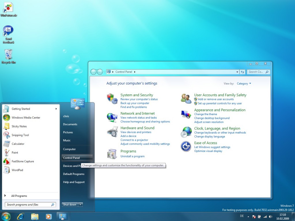 Windows 7 Build 7032 - Start