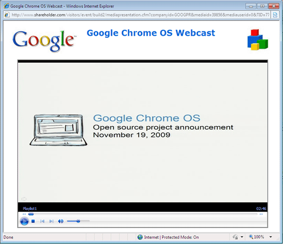 ChromeOS Webcast