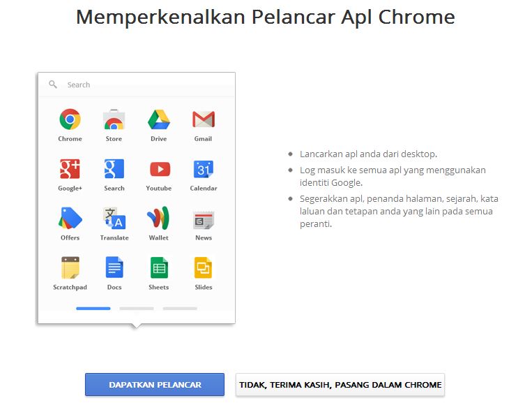 Pelancar Aplikasi Chrome