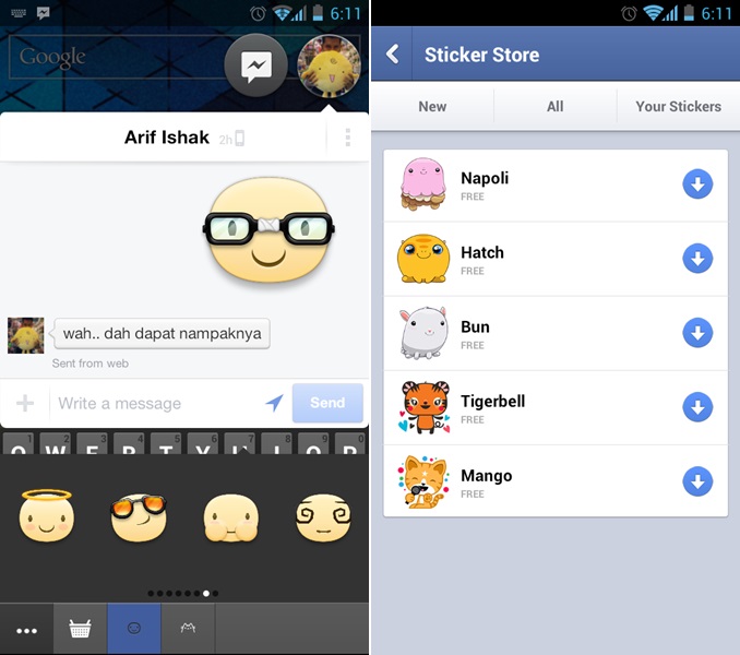 Facebook Messenger - Stickers