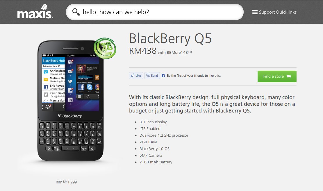 Maxis BlackBerry Q5