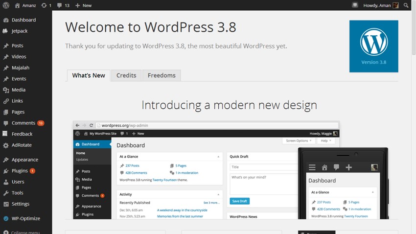 WordPress 3.8