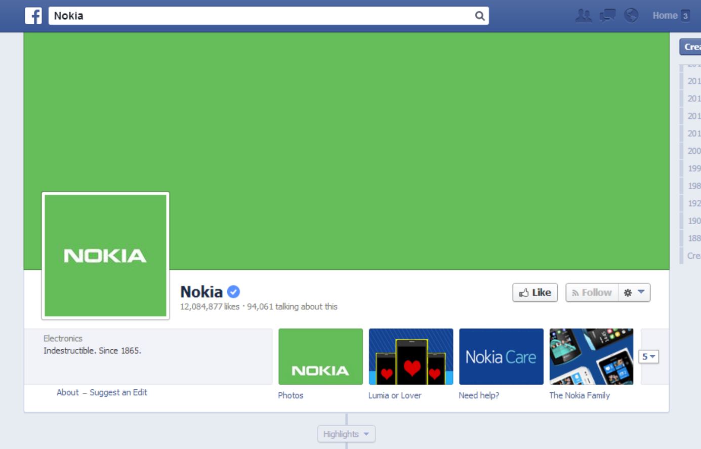 Nokia Facebook Hijau