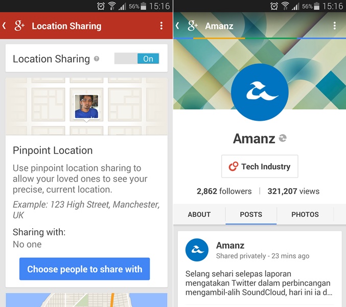 Google+ Android 4.4