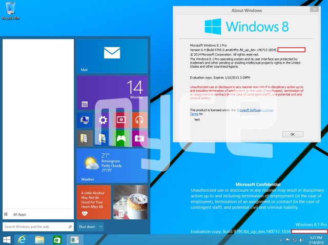Windows 9 Tertiris