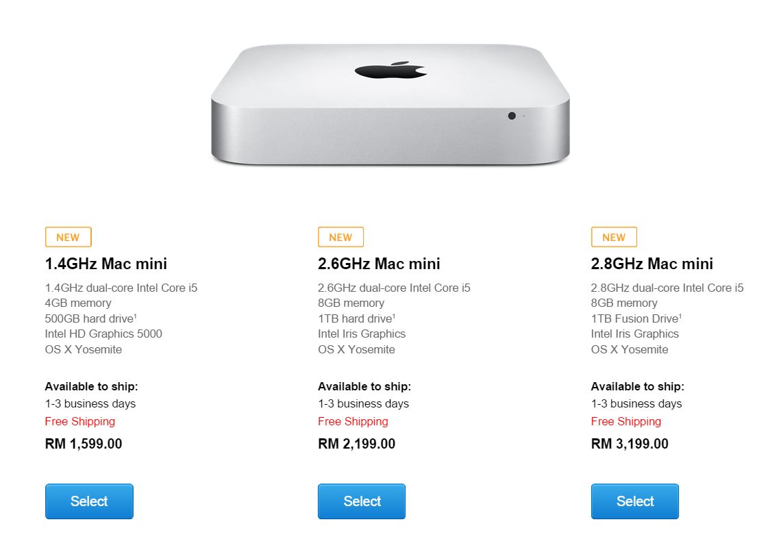 Mac Mini Menerima Kemaskini Kini Dijual Bermula Harga