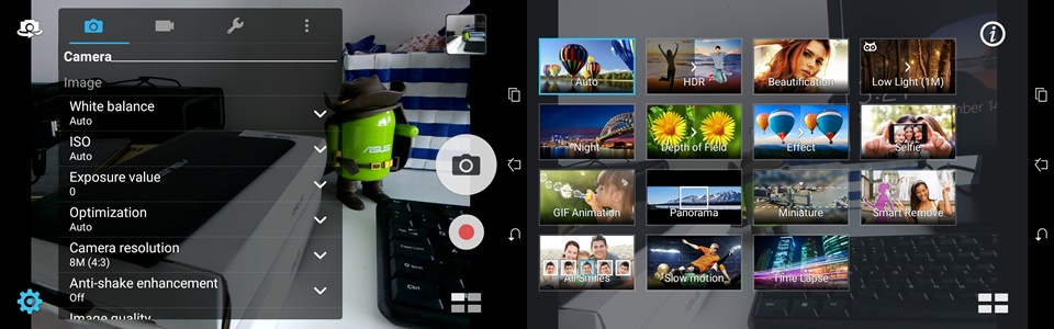 Asus ZenPad 7-camera interface