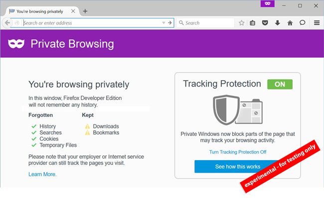 Mozilla Private Browsing