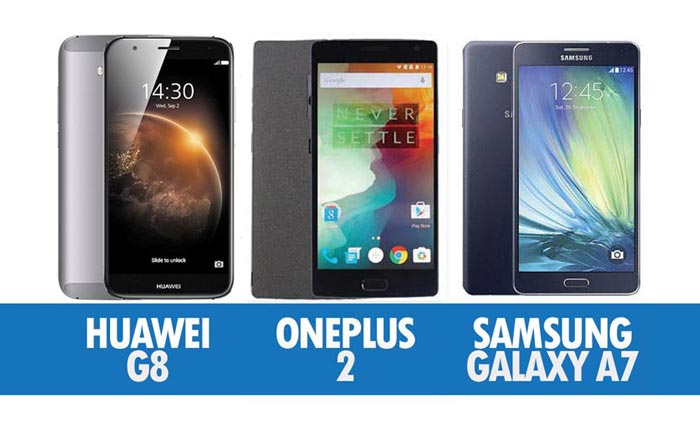 Perbandingan Phablet Huawei G8, OnePlus 2 & Samsung Galaxy A7