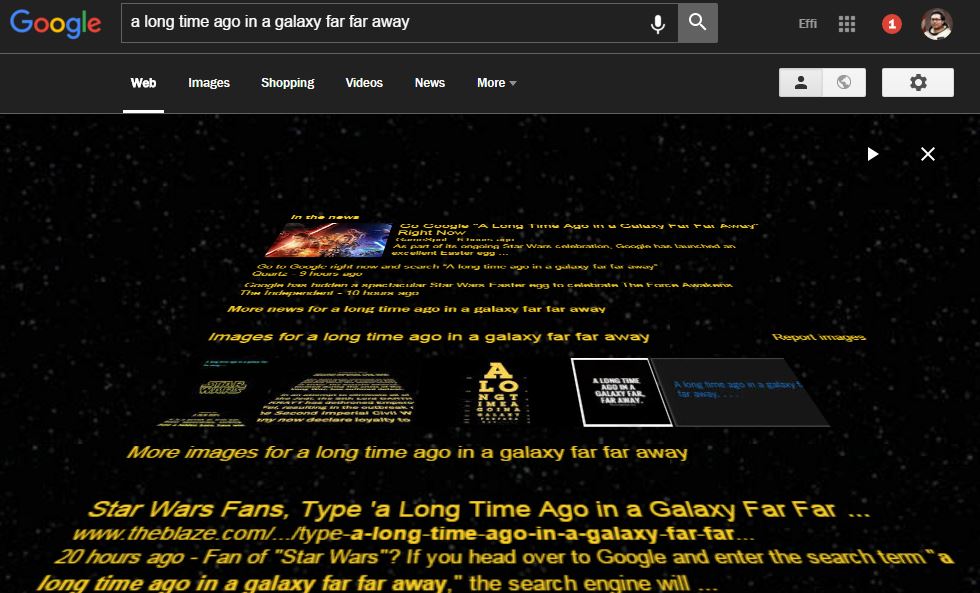 Star Wars Easter Egg Google