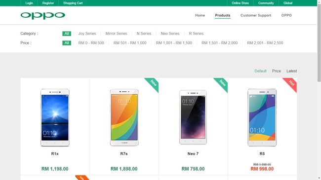 Oppo Online Store Malaysia
