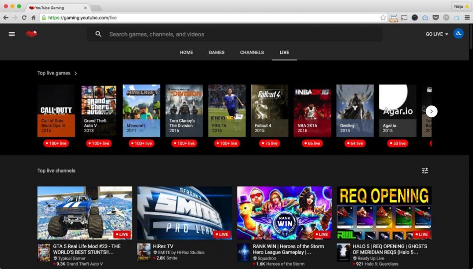 YouTube Gaming - YouTube Gaming-list