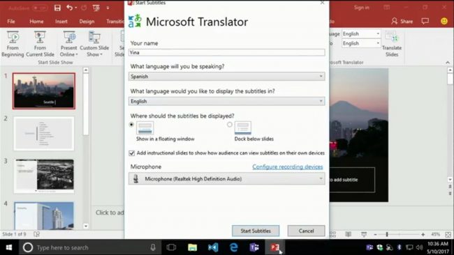 Microsoft Presentation Translator