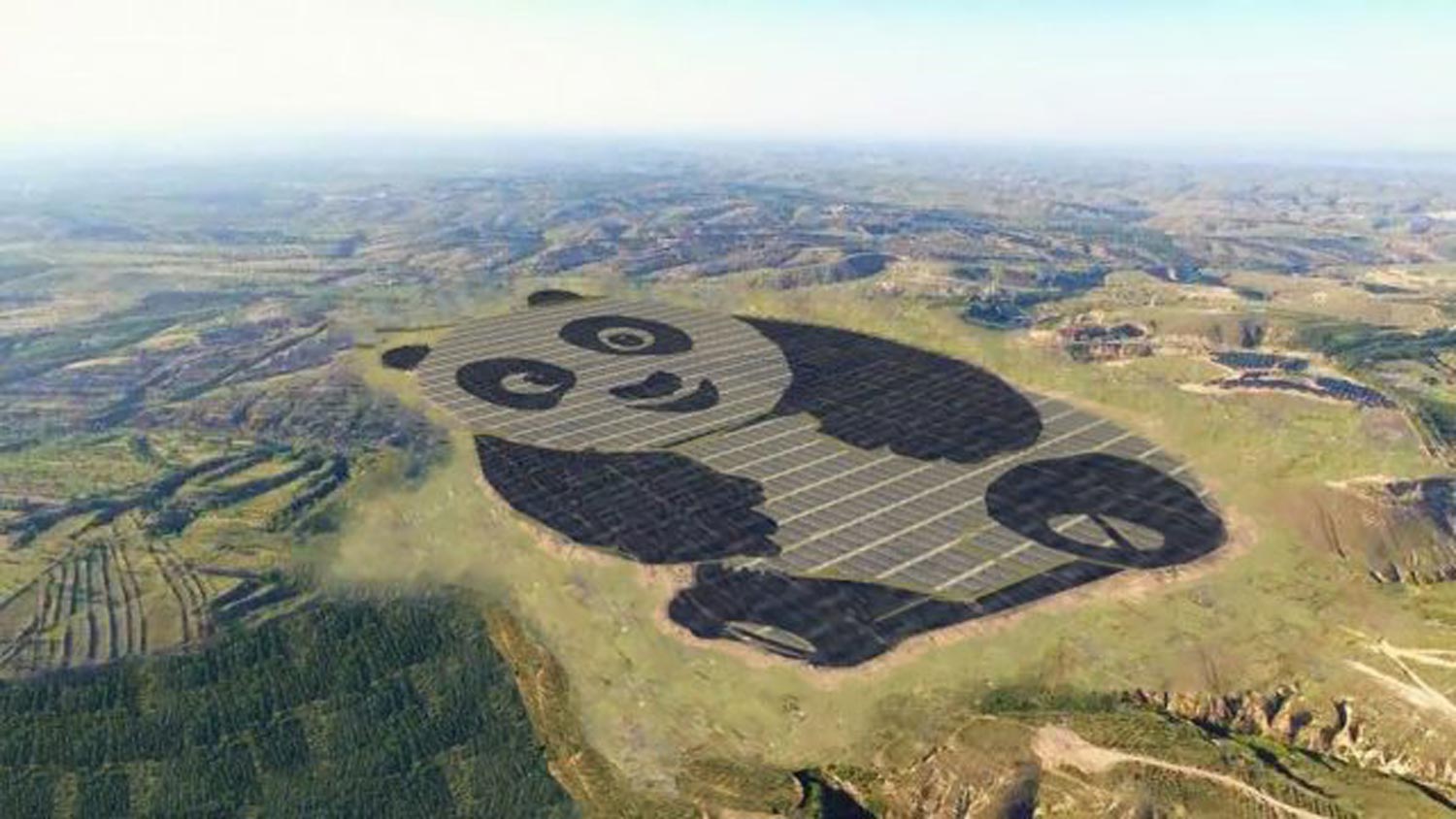 Loji Janakuasa Solar Di China Kelihatan Seperti Panda Dari Udara