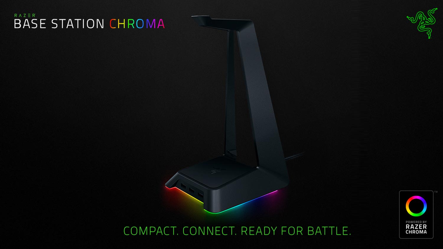 Razer Base Station Chroma Dilancarkan – Pemegang Fon Kepala Merangkap Hab USB