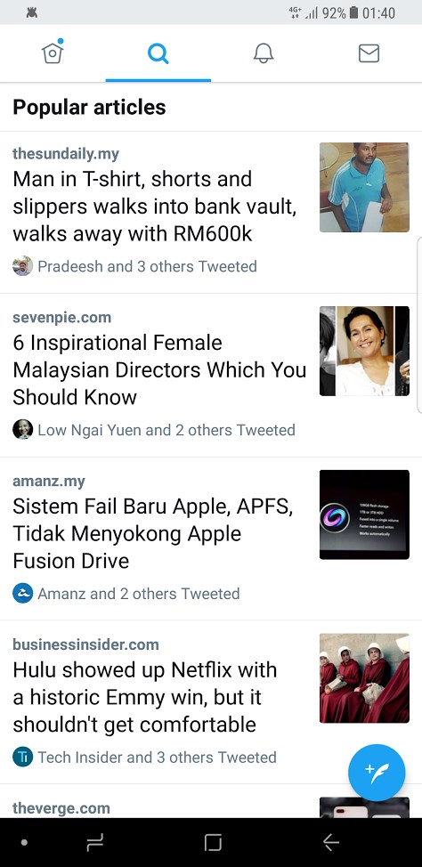 Twitter Popular Articles