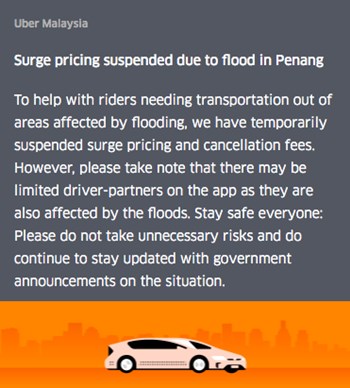 Uber Banjir Pulau Pinang