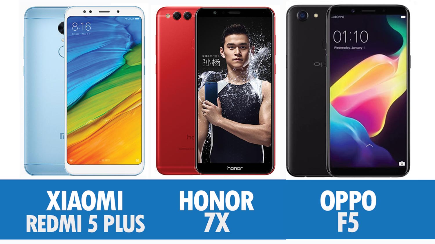 Perbandingan Xiaomi Redmi 5 Plus, Honor 7X Dan Oppo F5
