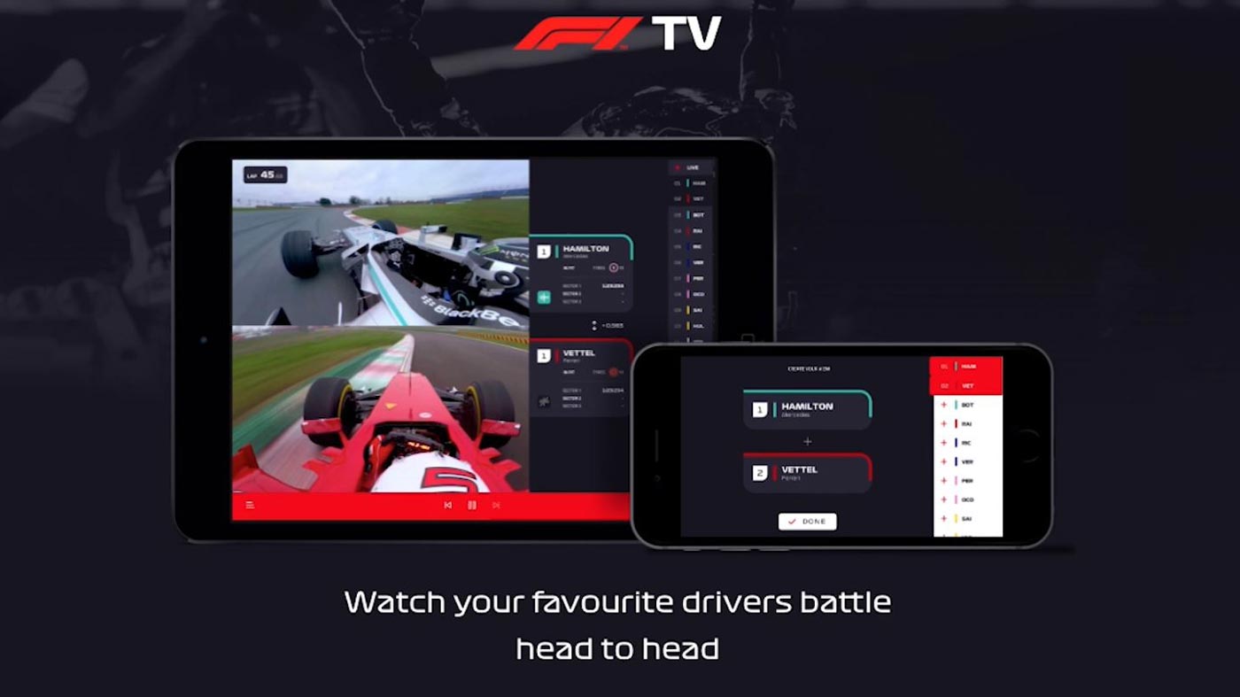 Perkhidmatan Penstriman F1 TV  Membolehkan Penonton Mengikuti Perlumbaan Dari Kokpit 20 Pemandu