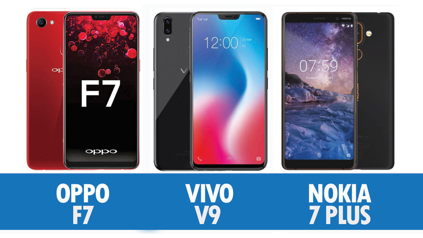 Perbandingan Oppo F7, Vivo V9 Dan Nokia 7 Plus