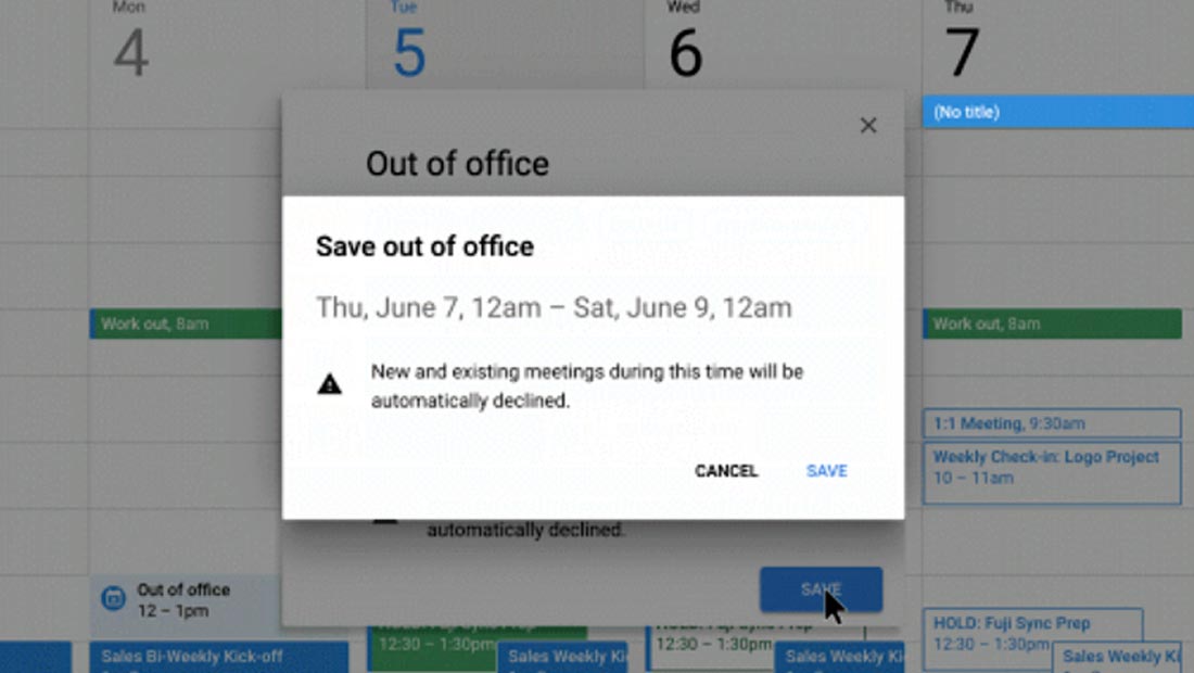 Google Calendar Menolak Jemputan Apabila Pengguna Bercuti Atau Di Luar Waktu Pejabat