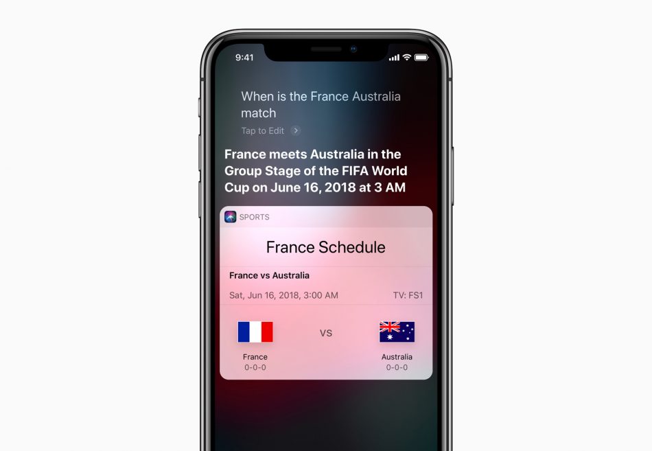 Siri World Cup 2018