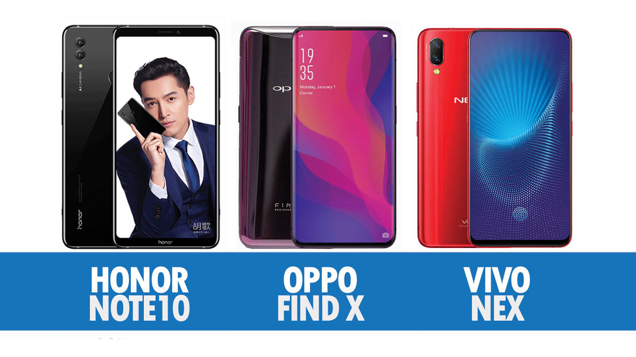 Perbandingan Honor Note 10, Oppo Find X Dan Vivo NEX