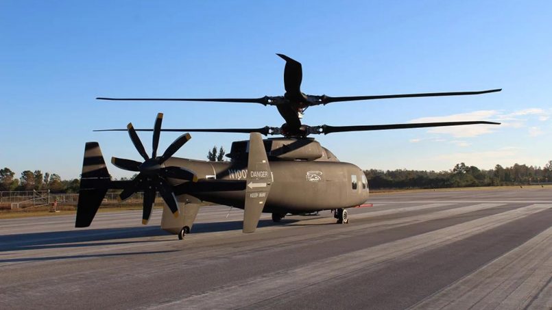 Helikopter Prototaip Sikorsky-Boeing SB>1 Defiant Diperlihatkan Dengan Rekaan Dua Kipas Bertingkat