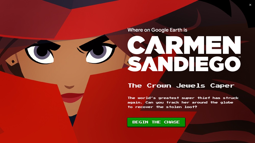 Google Menawarkan Permainan Carmen Sandiego Pada Perkhidmatan Google Earth