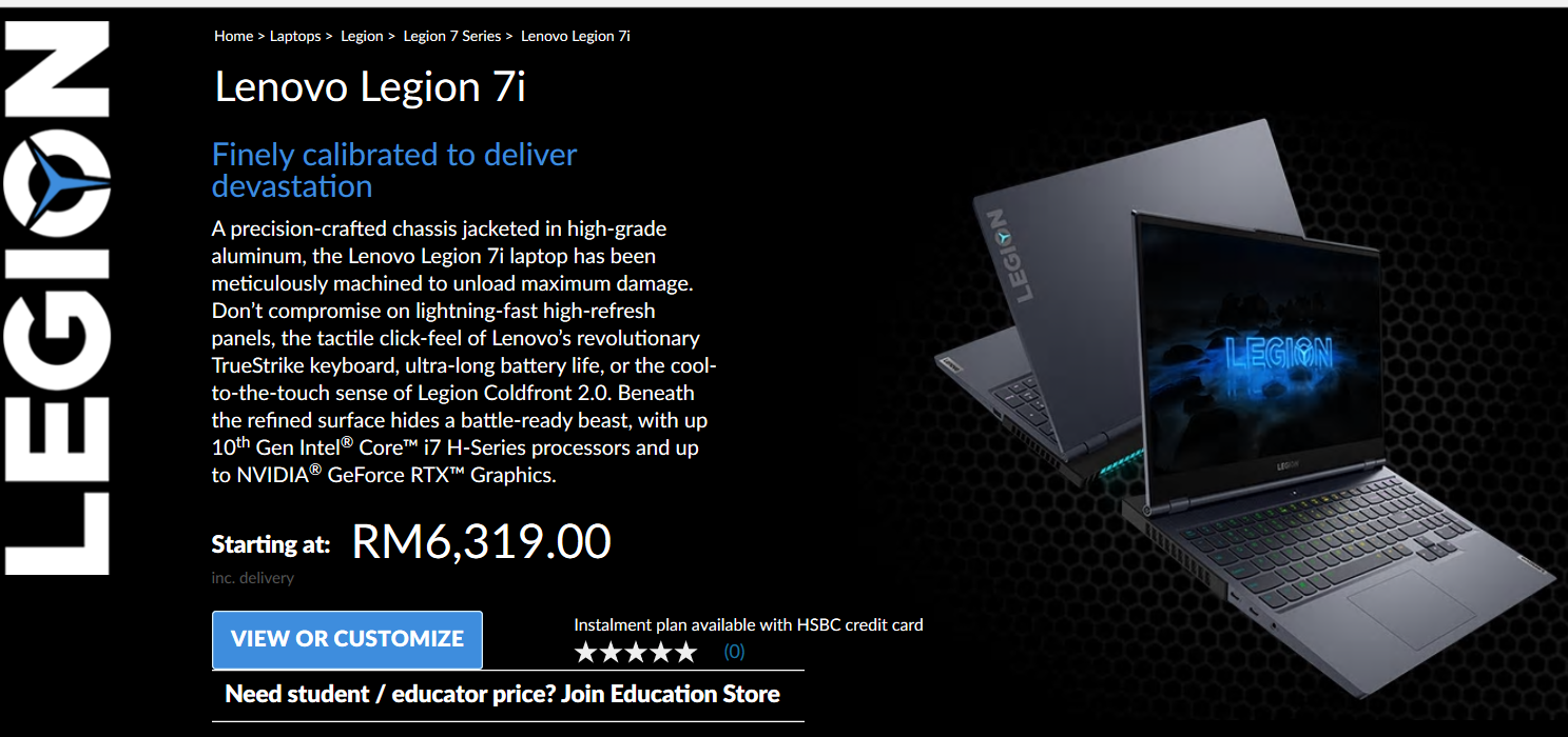 Tanda Harga Tempatan Lenovo Legion 7i Dan IdeaPad Gaming 3i Diperlihatkan