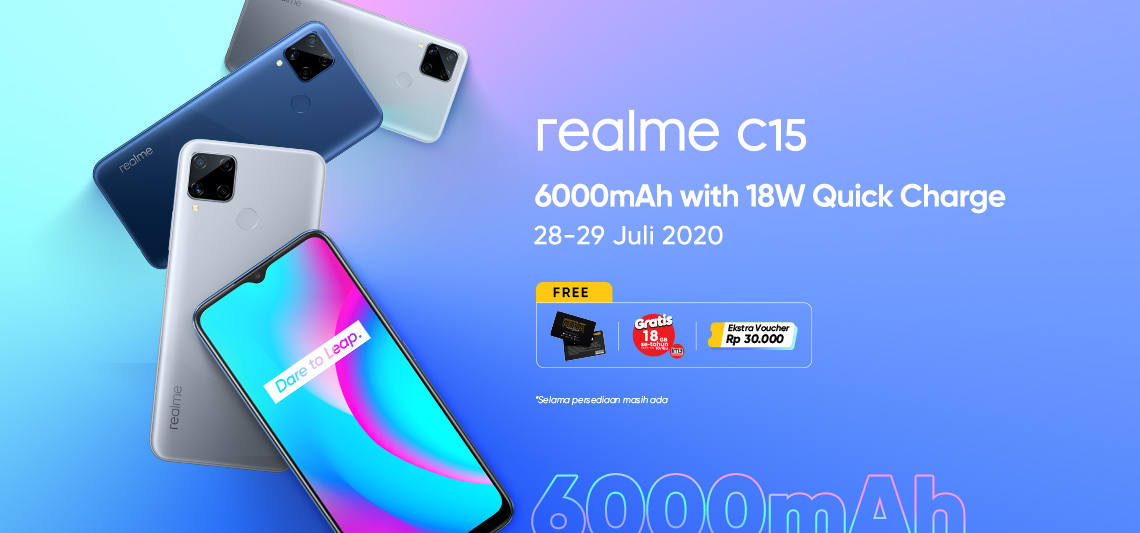 Realme C15 Diperkenalkan Di Indonesia – Dijana Helio G35, Bateri 6000mAh, Skrin 6.5-inci