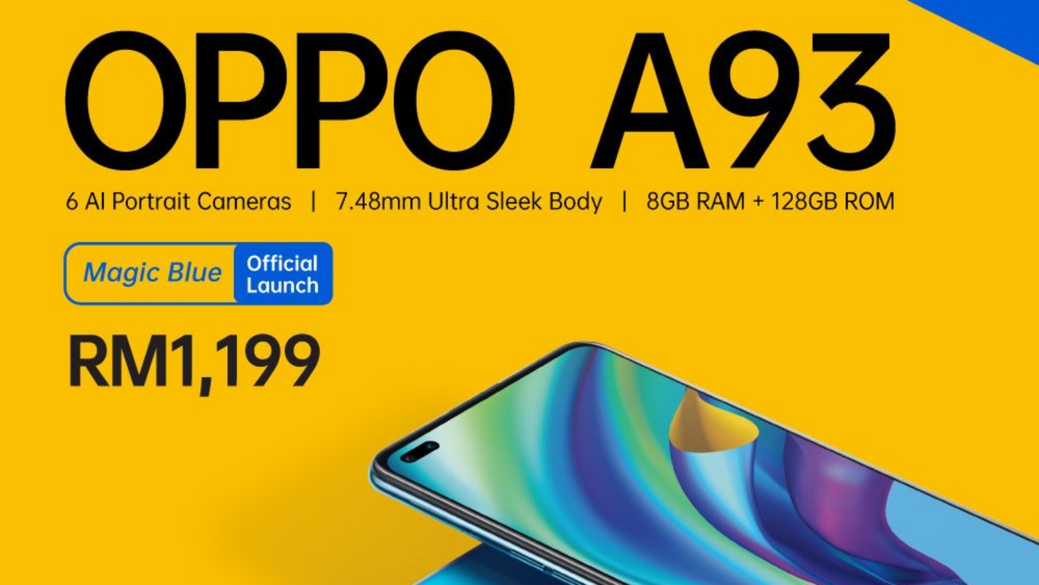 Oppo A93 Magic Blue Kini Ditawarkan Di Malaysia Pada Harga RM1199
