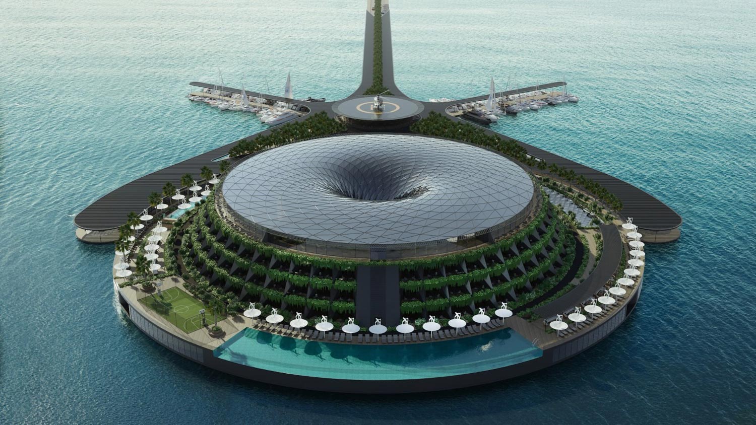 Hotel Yang Berputar Di Atas Permukaan Laut Akan Dibina Di Qatar