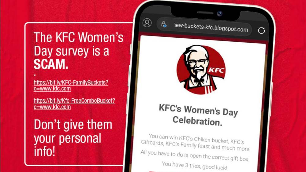 KFC Mengingatkan Pengguna Supaya Berhati-hati Dengan Penipuan “Bancian Hari Wanita KFC”