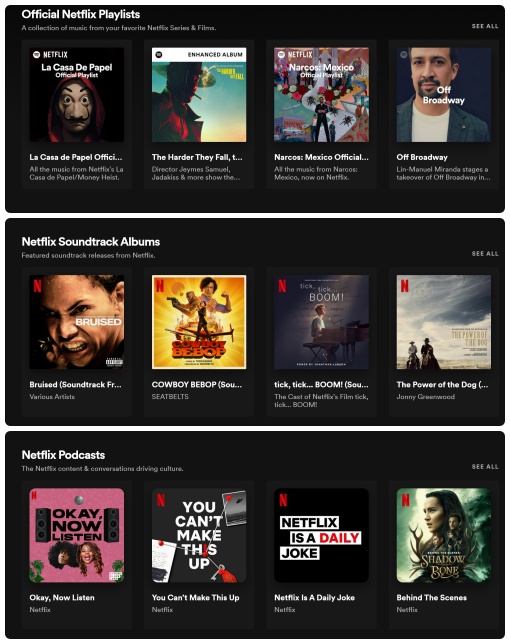 “Netflix Hub” Adalah Hab Runut Bunyi Kandungan Popular Netflix Daripada Spotify