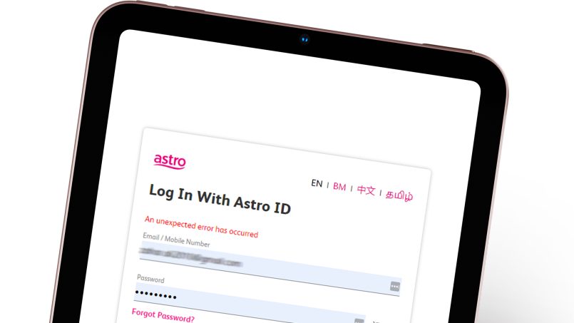 Sistem Log Masuk Astro ID Tergendala Sehingga 1.30 Petang Hari Ini