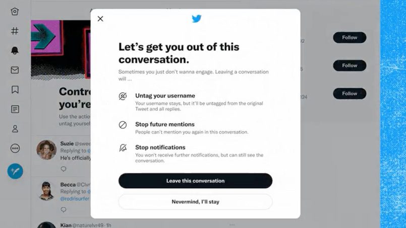Twitter Menguji Ciri “Unmention” Yang Membuang Diri Dari Bebenang Perbualan