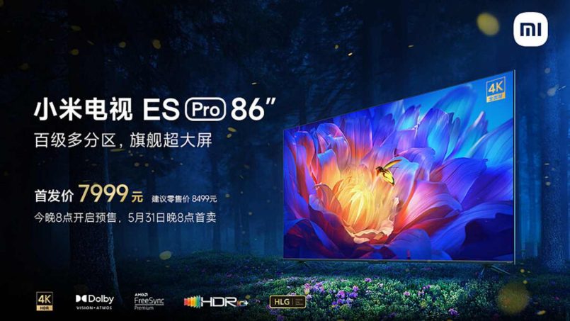 Xiaomi Mi TV ES Pro 86″ Dilancarkan – Sokong Skrin Dengan Kadar Segar Semula 120Hz