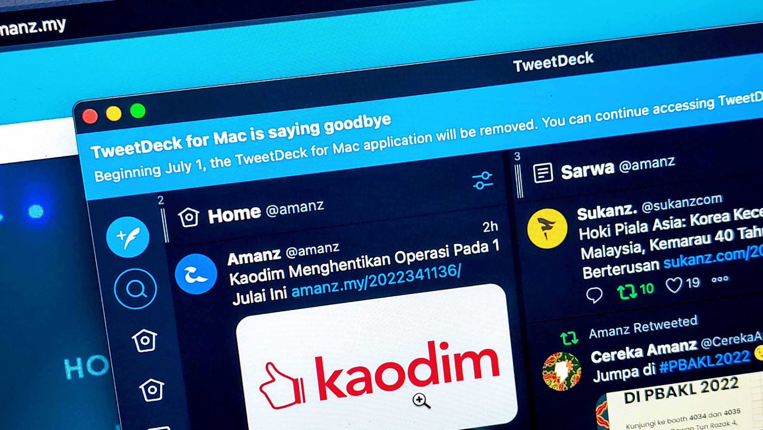TweetDeck Untuk Mac Akan Dibuang Pada 1 Julai 2022