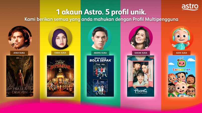 Kotak TV Astro Ultra Box, Ulti Box Dan Astro GO Kini Menyokong Lima Profil Untuk Pengguna Berbeza