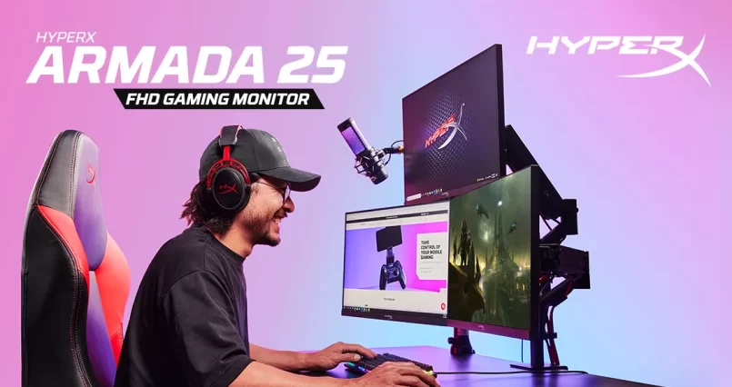 HyperX Armada 25 Dan 27 Ialah Paparan Skrin Gaming Dengan Pendakap Meja Terbina