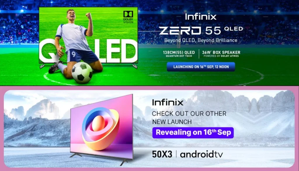 Televisyen Pintar Infinix Zero 55″ QLED Dan 50X3 Bakal Diperkenalkan Tidak Lama Lagi