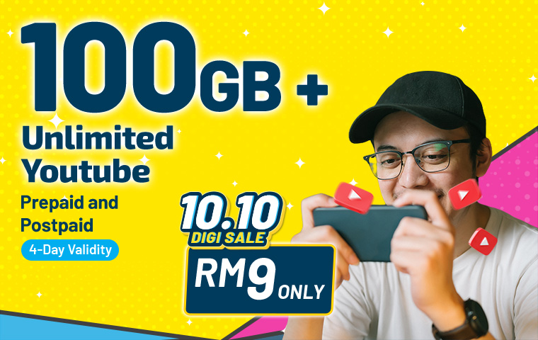 Digi Tawar Pas 100GB + YouTube Tanpa Had Untuk RM9, Penggunaan Selama 4 Hari