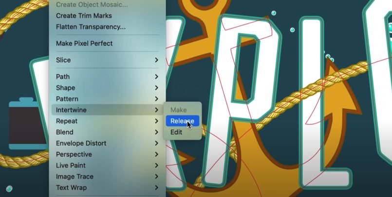 Fungsi Intertwine Pada Adobe Illustrator Membolehkan Anda Menyelitkan Lakaran Tanpa Mengubah Susunan Layer