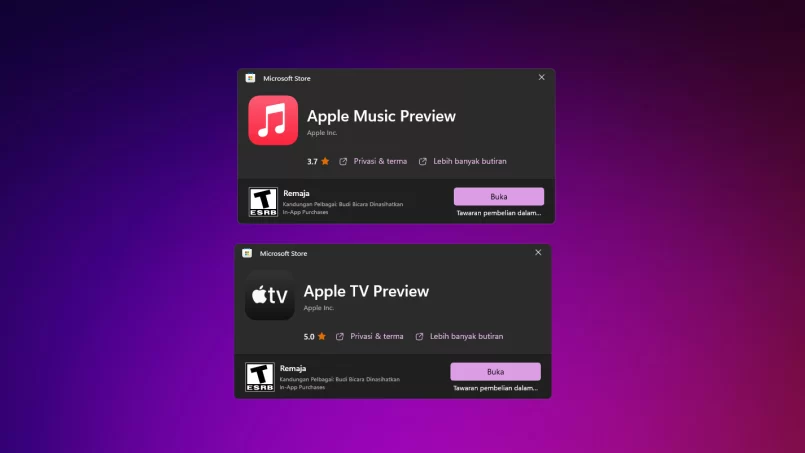 Apple TV Dan Apple Music Kini Boleh Dimuat Turun Pada Peranti Windows 11