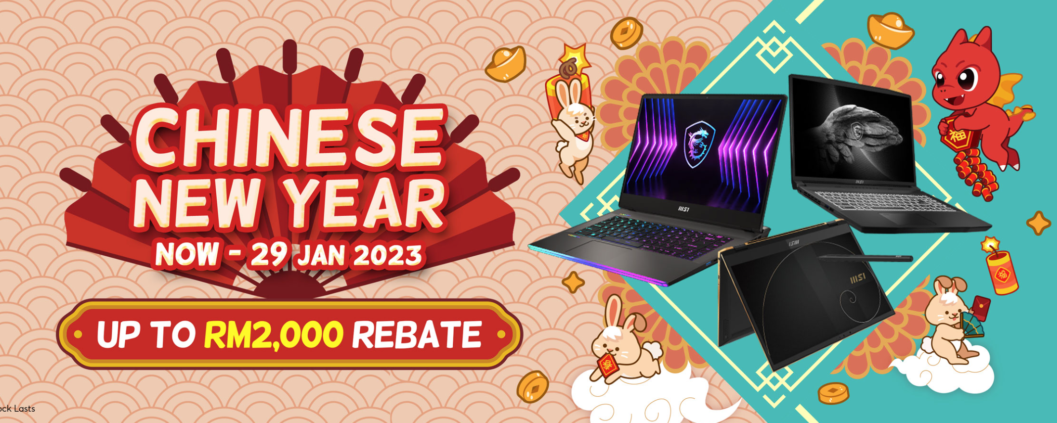 Promosi Tahun Baru Cina MSI Memberi Pelanggan Rebat Sehingga RM2000 Untuk Pembelian Komputer Riba