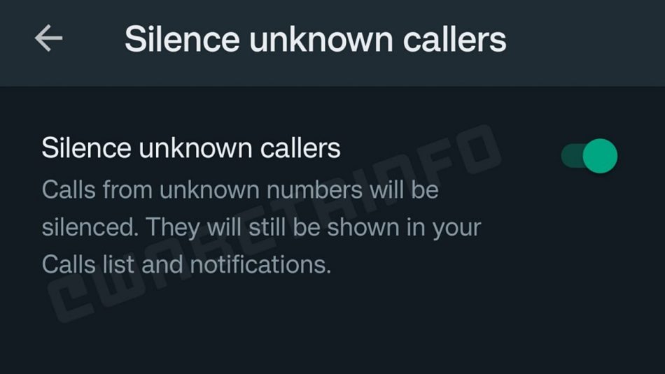 Silence Unknowm Callers 1