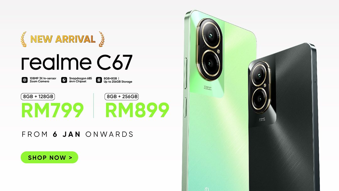 Realme C67 Rasmi Di Malaysia Pada Harga Bermula RM799